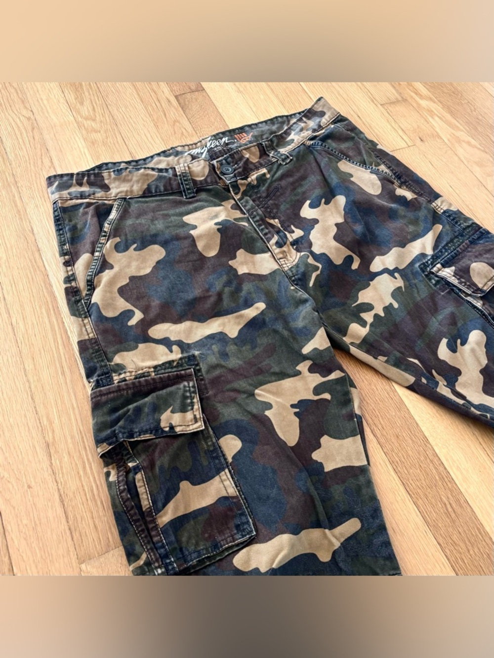 Vintage Miskeen Cargo Pants Camouflage Baggy Camo 36x32 Military Utility y2K